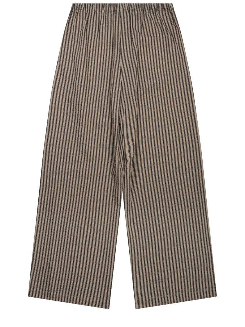 Alysi Neutrals Vertical Stripe Wide-Leg Pants