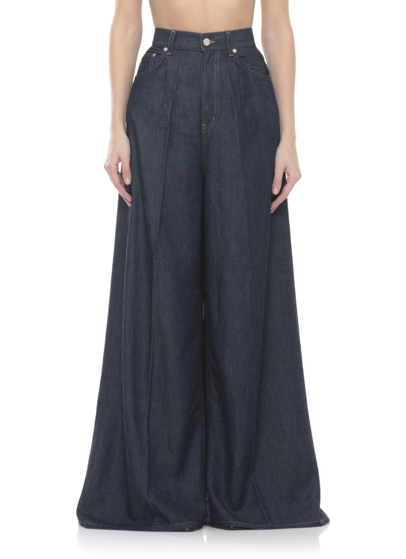 Dondup Dark Blue Maggie Leather Tab Jeans