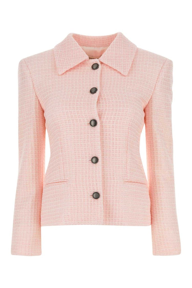 Alessandra Rich Light Pink Tweed Blazer