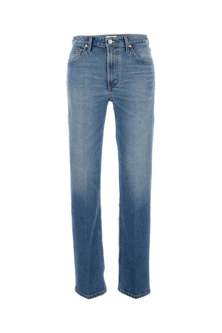 Citizens Of Humanity Wide Leg Light Blue Denim Jeans With Five-Pocket Design