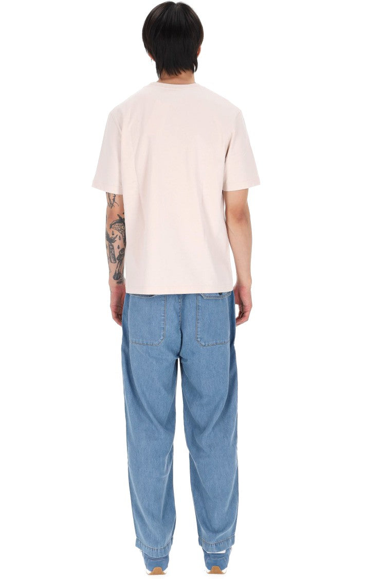 Maison Kitsuné Grey Fox Head Regular Fit Cotton T-Shirt