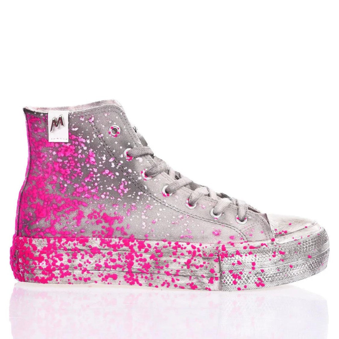 Mimanera Airlines Platform Fucsia Flock Sneakers