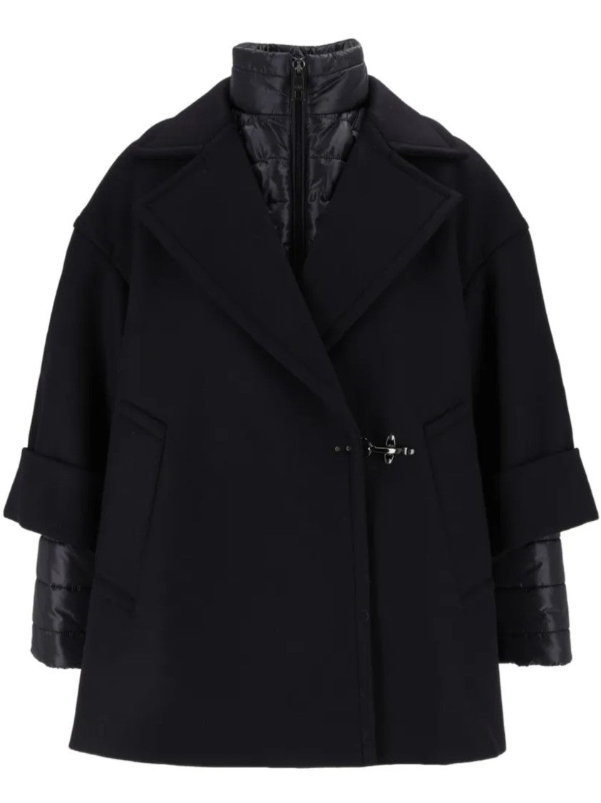 Fay Short Structured Wool Jacket With Unique Fastening