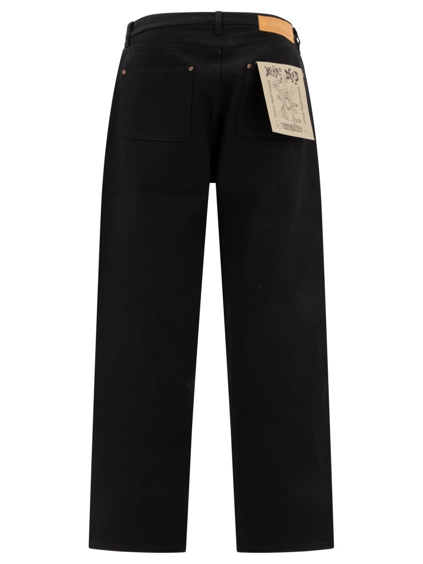 Brain Dead Straight-Leg Black Jeans With Five-Pocket Design