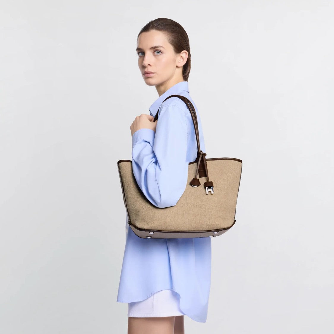 Hogan Mastice Address Shopping Piccola Linen Shopping Bag