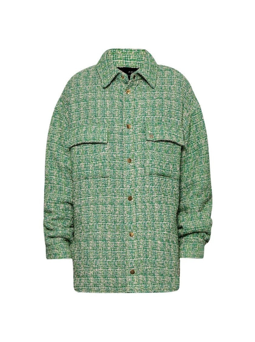 Amiri Boucle Padded Overshirt Palm Green