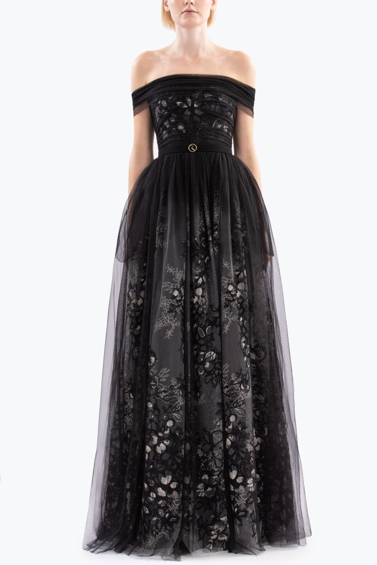 Saiid Kobeisy Tulle Gathered Dress