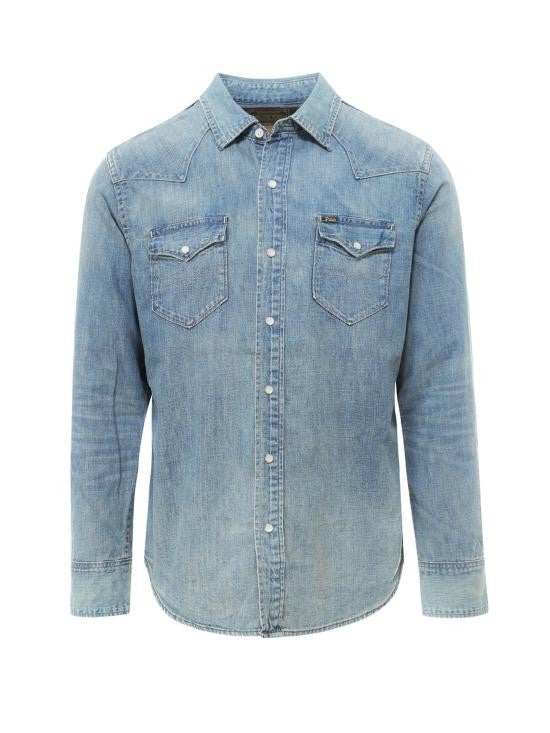 Polo Ralph Lauren Classic Blue Denim Shirt With Button-Down Front And Chest Pockets