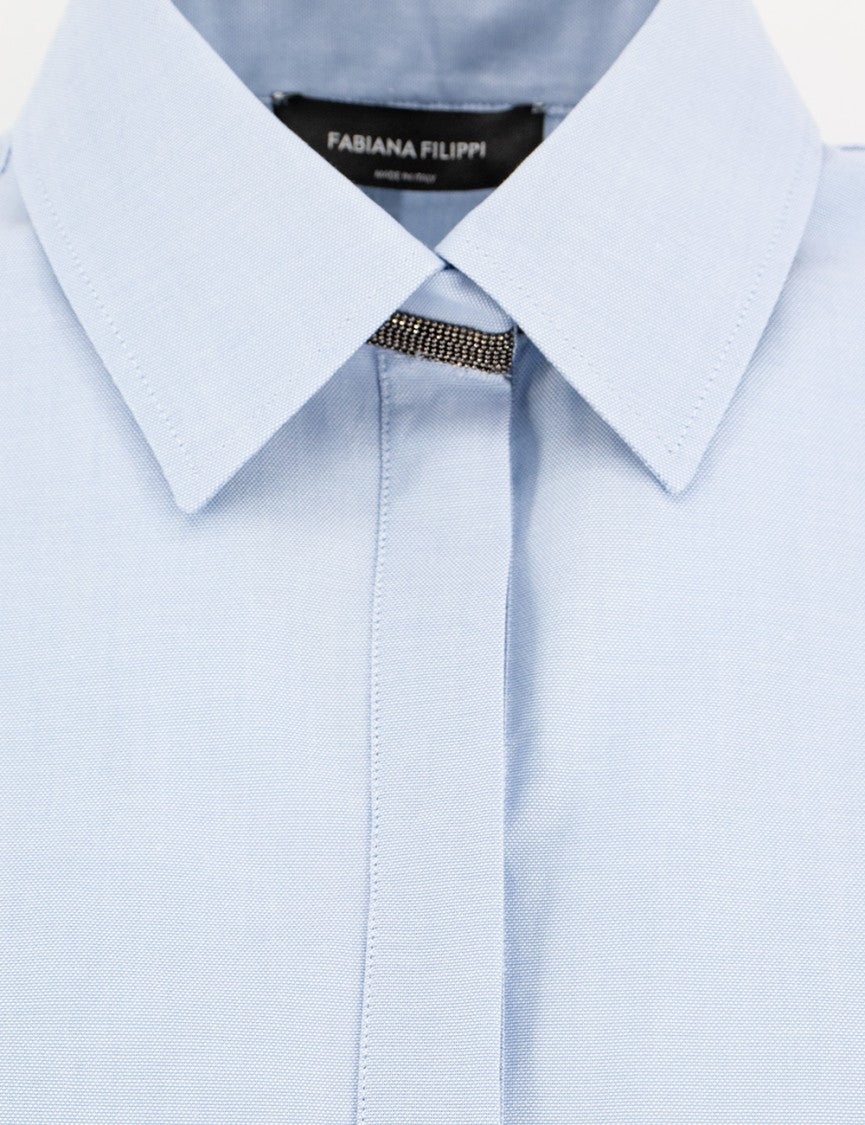 Fabiana Filippi Light Blue Cotton Oxford Blouse