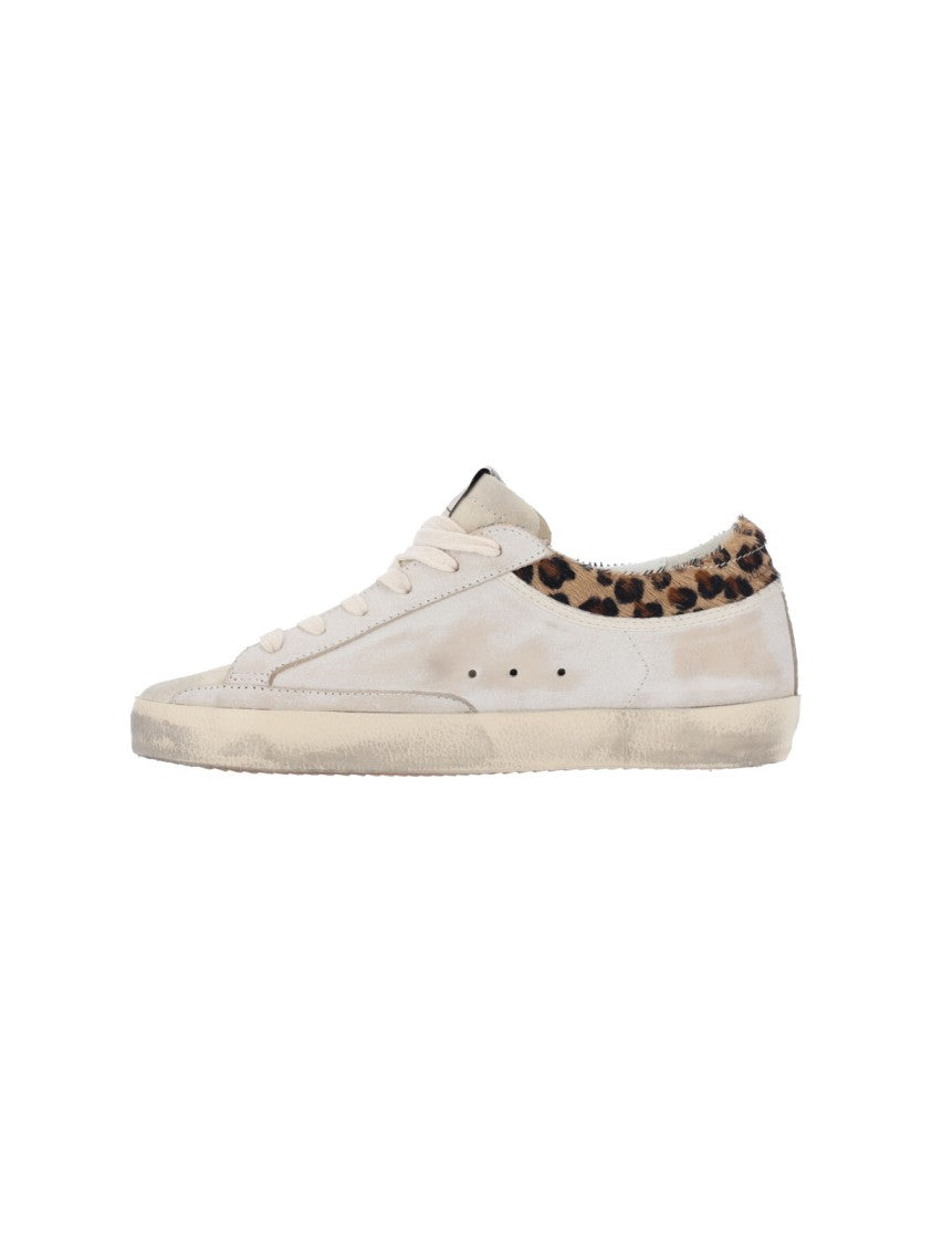 Golden Goose White Super-Star Distressed Calf Leather Sneakers