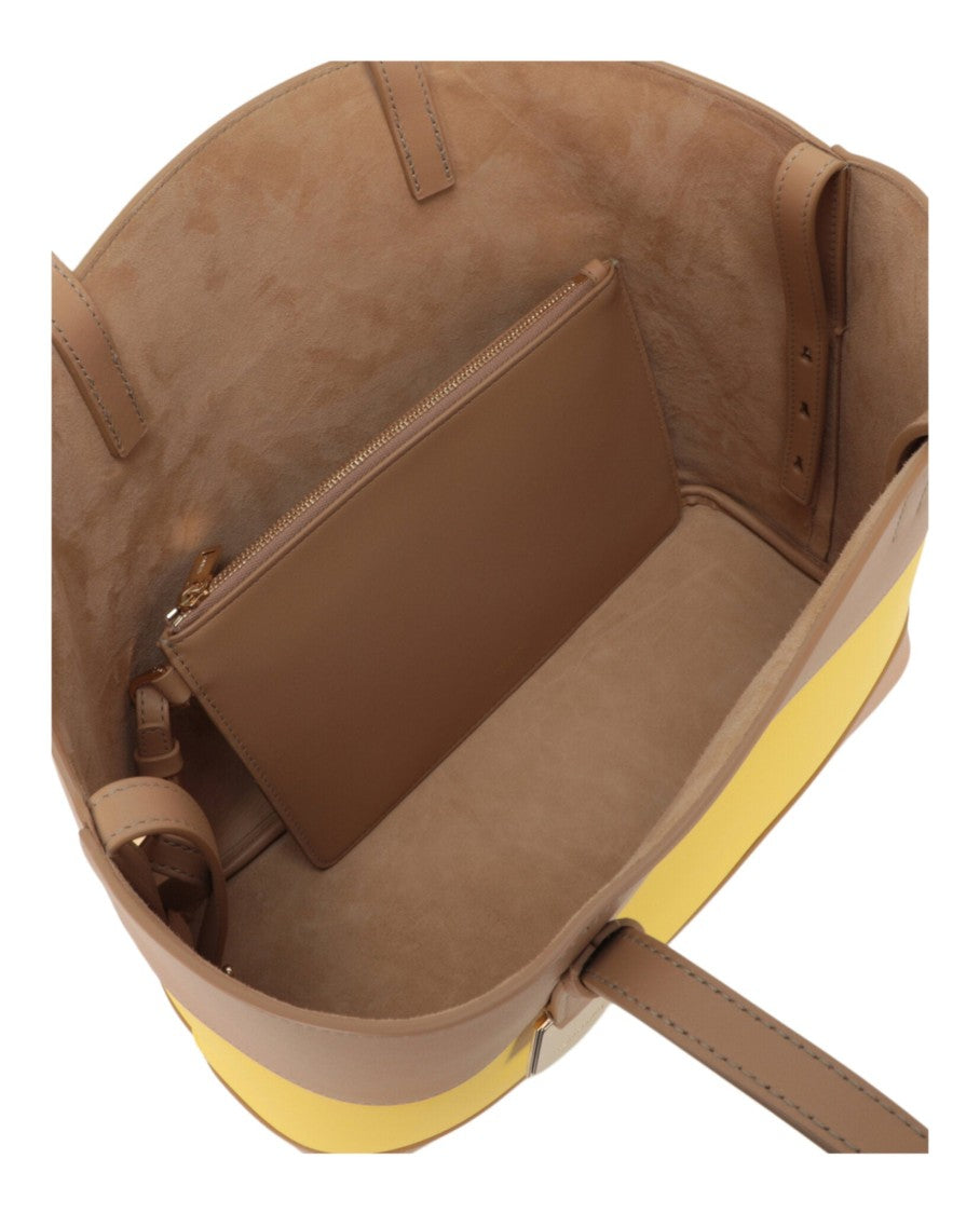 Ferragamo Medium Colorblock Leather Tote Bag With Detachable Pouch
