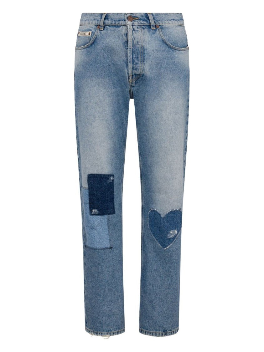 Moschino Heart Patch Detail Denim Jeans