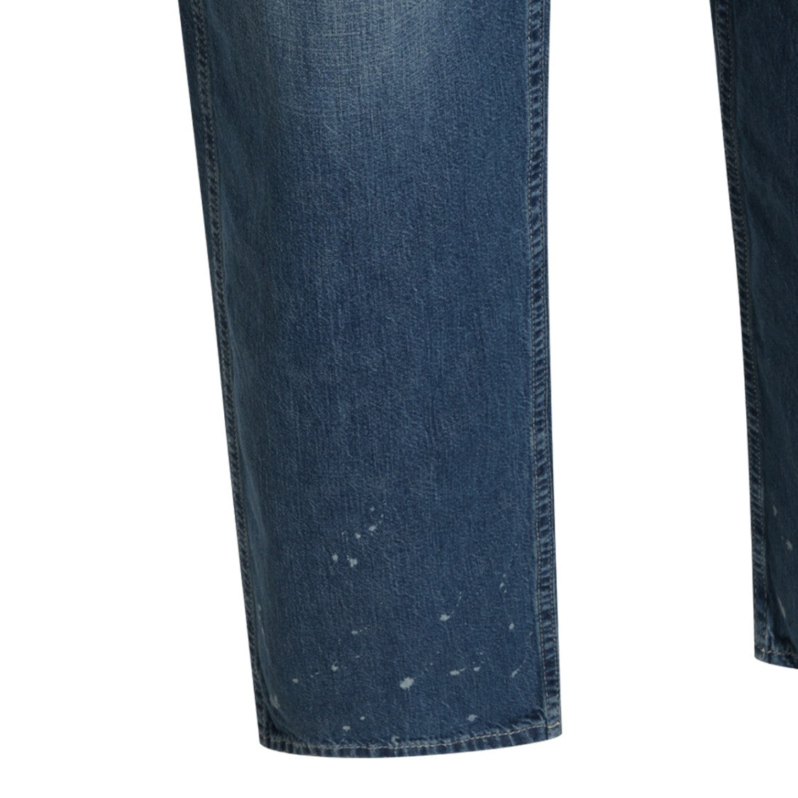 Maison Margiela Logo Patch Straight-Leg Pants Denim - Dark Blue