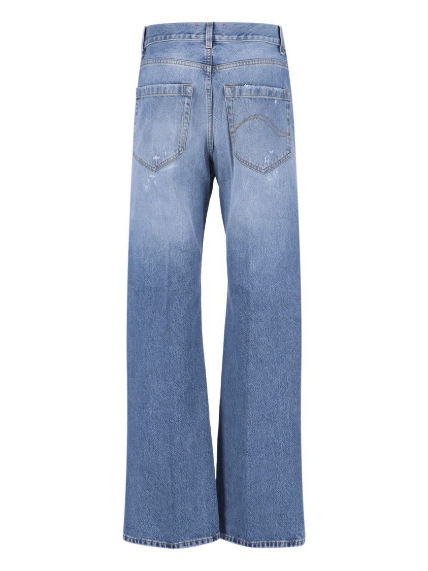 Seafarer Straight-Leg Medium Blue Jeans With Fading And Whiskering
