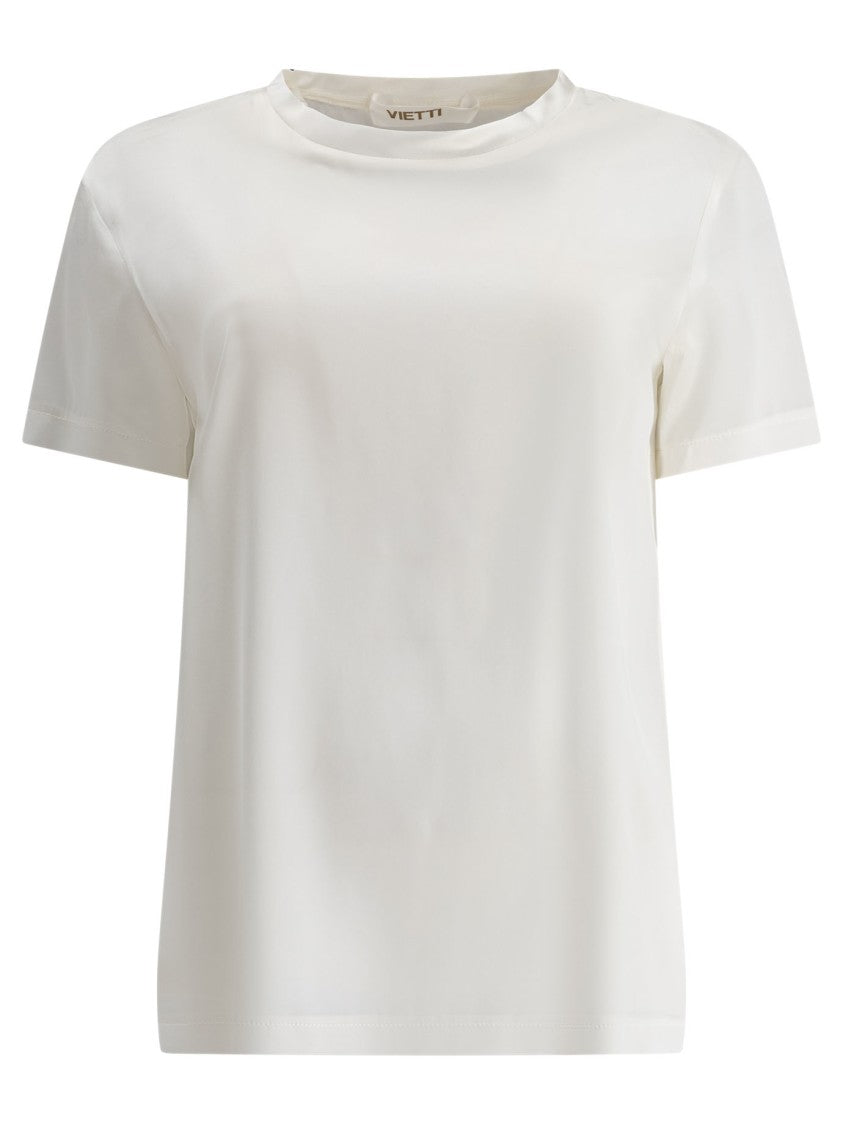 F.It Silk-Elastane Blend T-Shirt With Minimalist Design