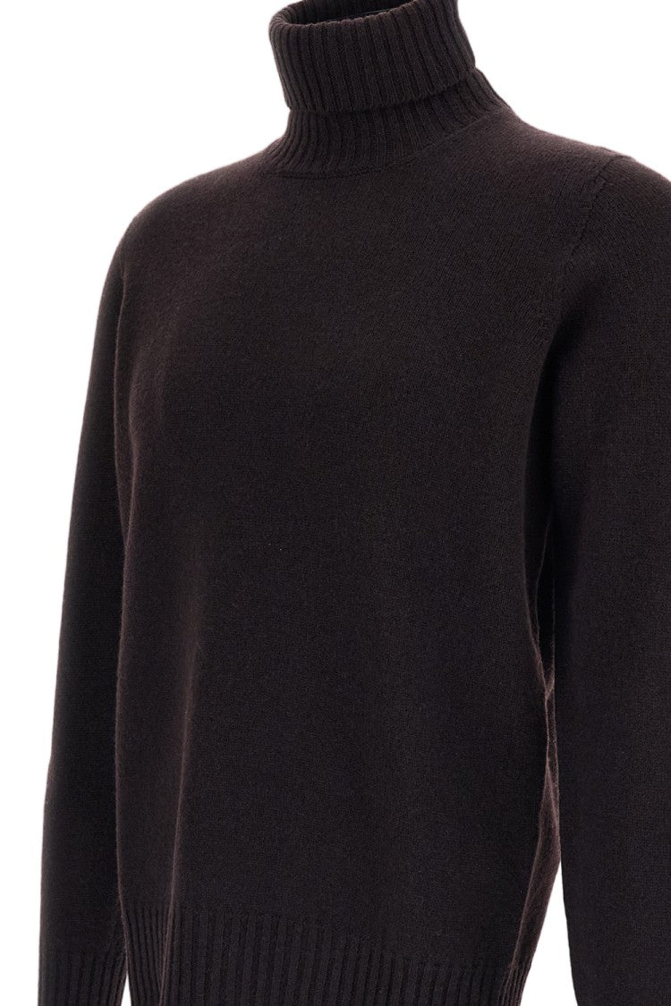 Drumohr Ribbed Turtleneck Sweater In Luxurious Jersey-Knit Wool