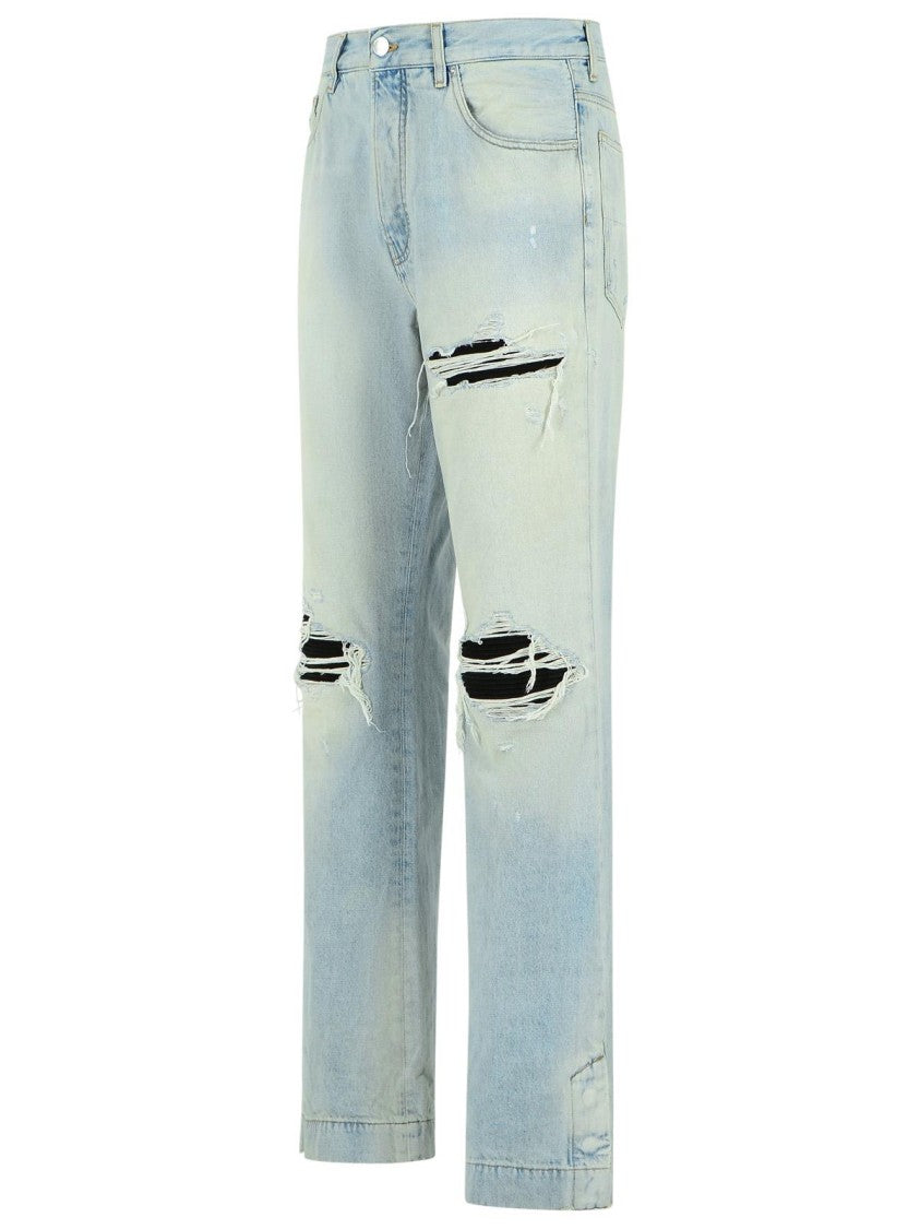 Amiri Flare' Light Blue Cotton Jeans