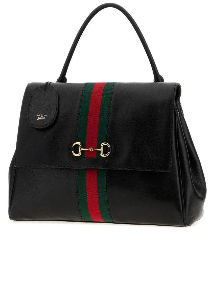 Gucci Black Horsebit Structured Handbag