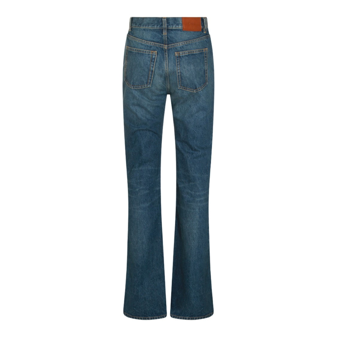 Chloé High-Waisted Medium Blue Jeans With Flared Leg