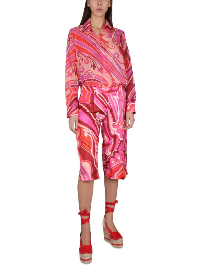 Etro Silk And Cotton Bermuda Shorts