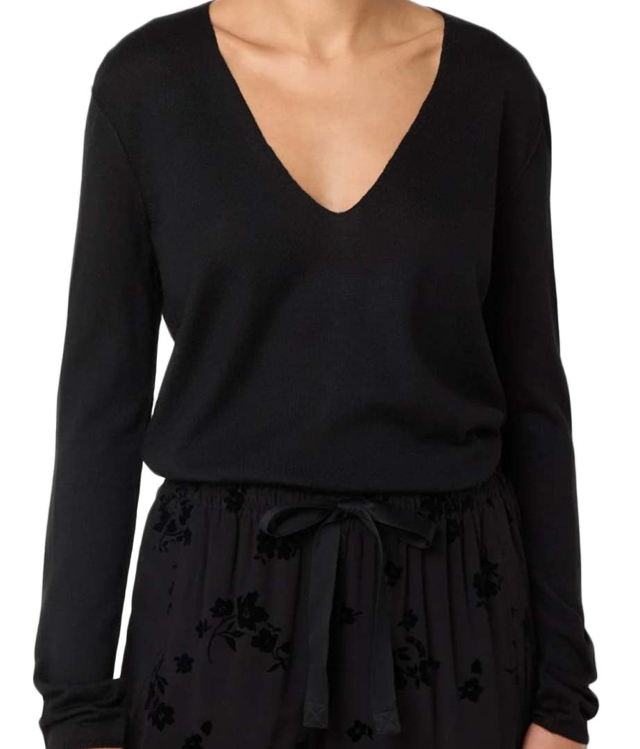 Zadig & Voltaire Elegant Black V-Neck Sweater