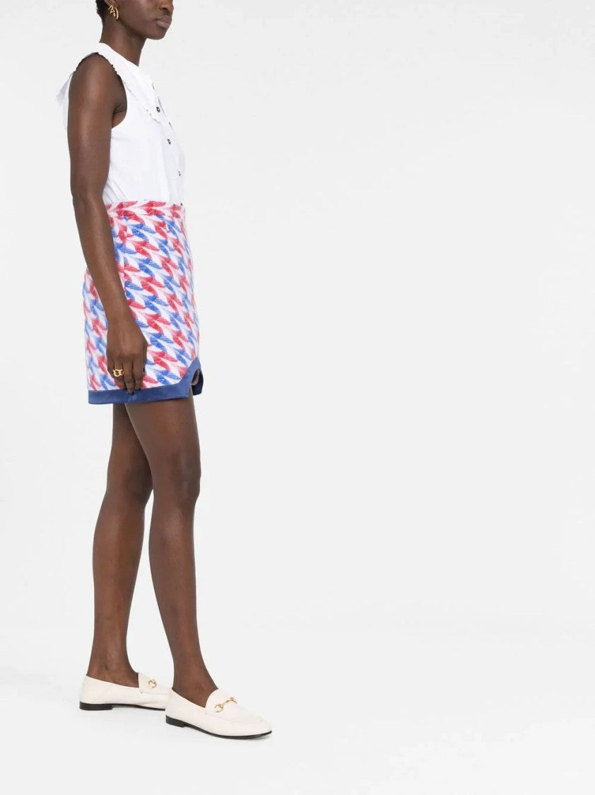 Casablanca Aviation Check Pencil Skirt