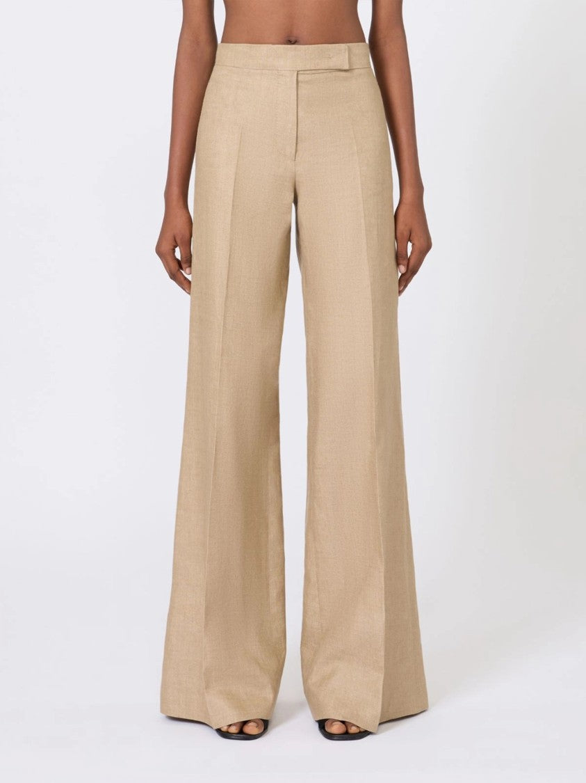 Max Mara Beige Mxsbig High-Waisted Wide-Leg Trousers