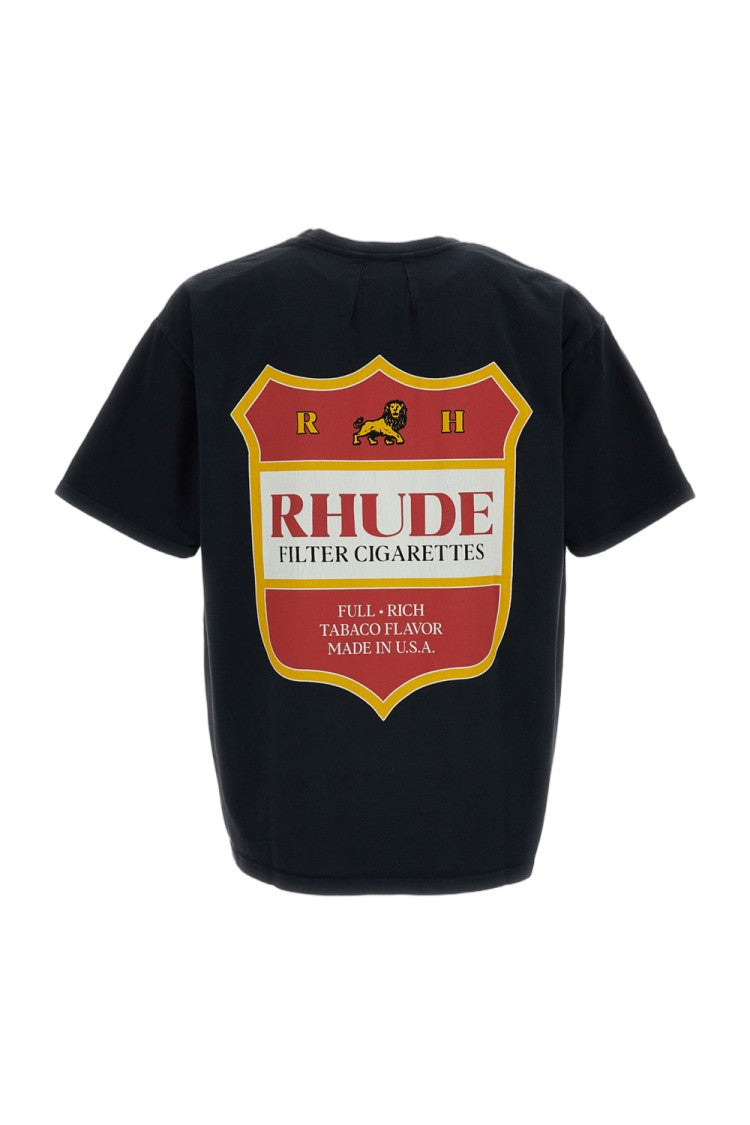 Rhude Washed Cotton Oversized T-Shirt With Graphic Prints