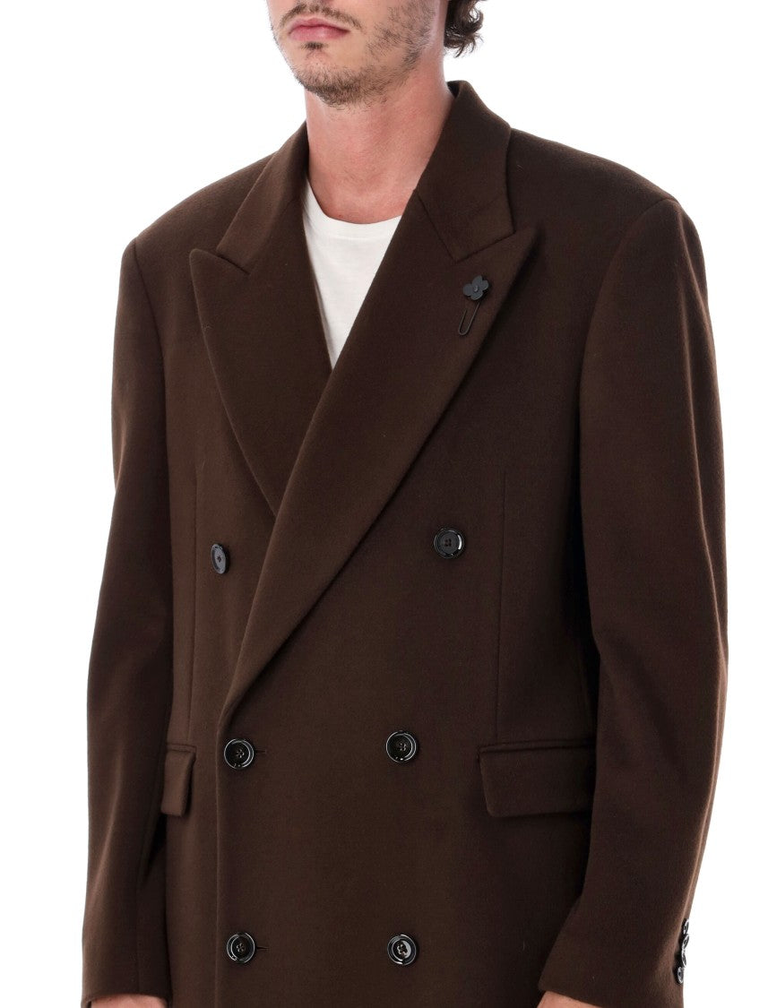 Lardini Double-Breasted Coat With Structured Silhouette
