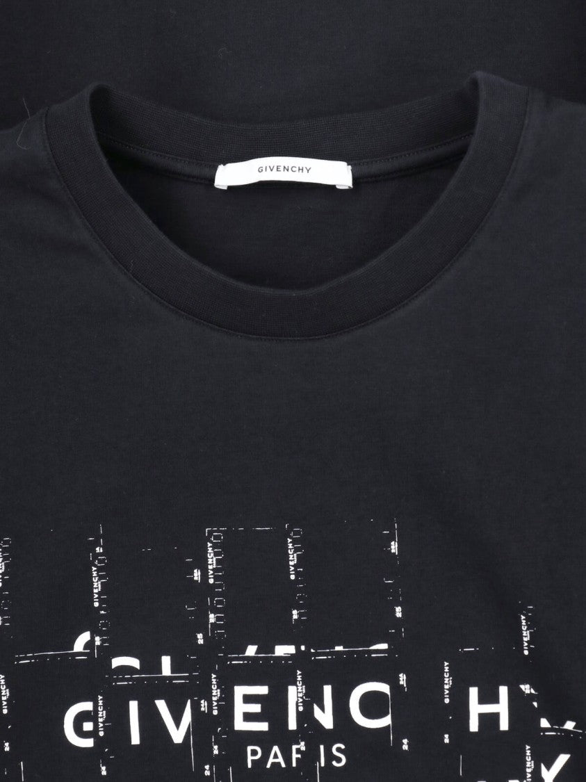 Givenchy Black Crewneck Logo Cotton T-Shirt