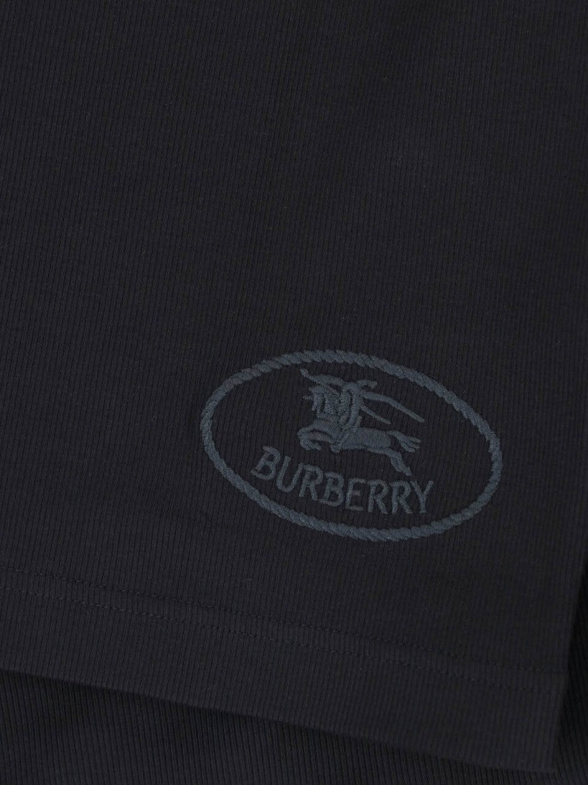Burberry Long-Sleeve Black Cotton T-Shirt With Logo Detail