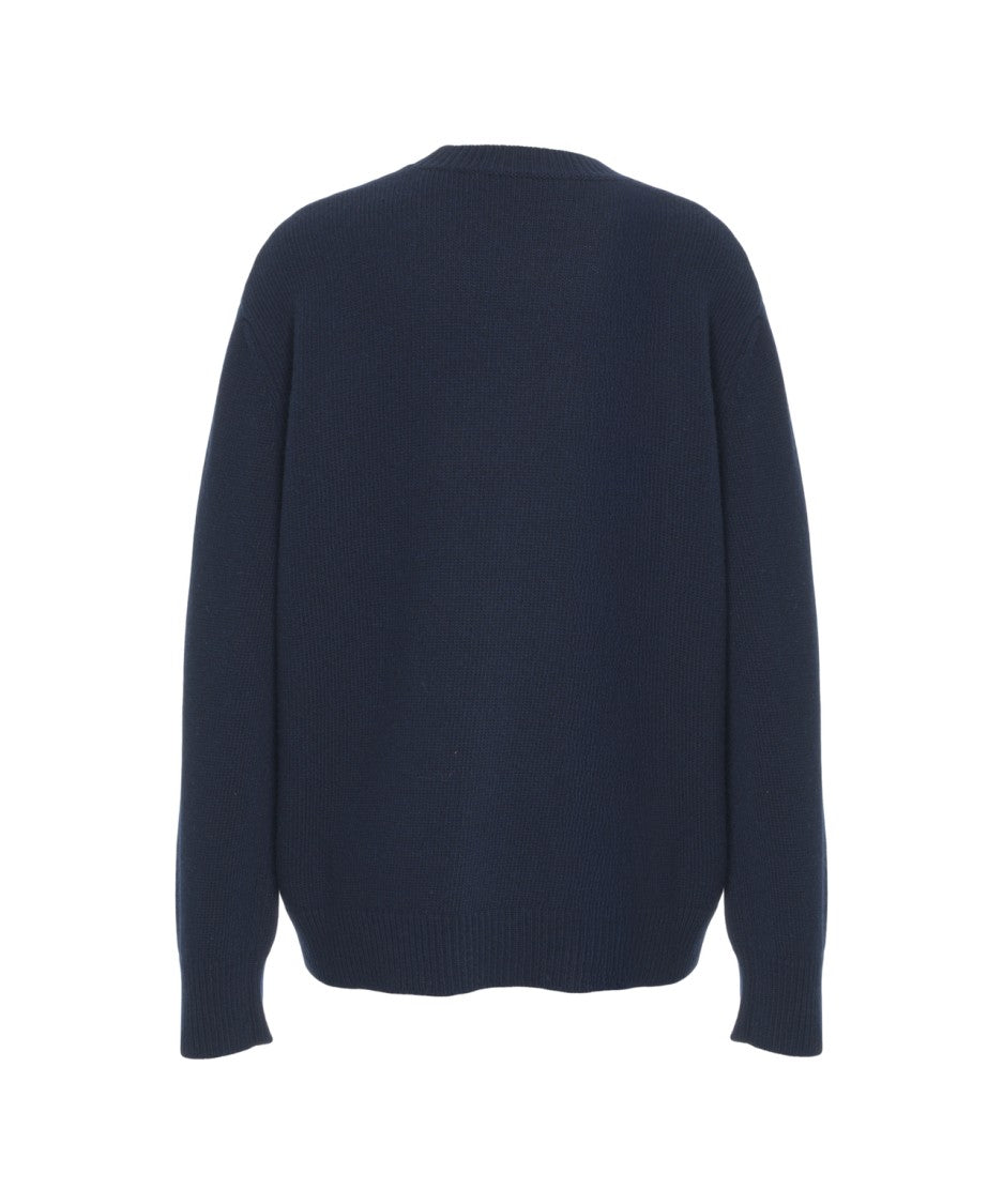 Jucca Virgin Wool Crew Neck Sweater With Ribbed Finishing