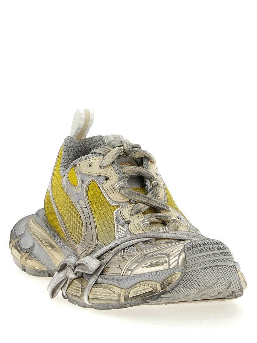 Balenciaga Used-Effect Mesh Sneakers With Embossed Details