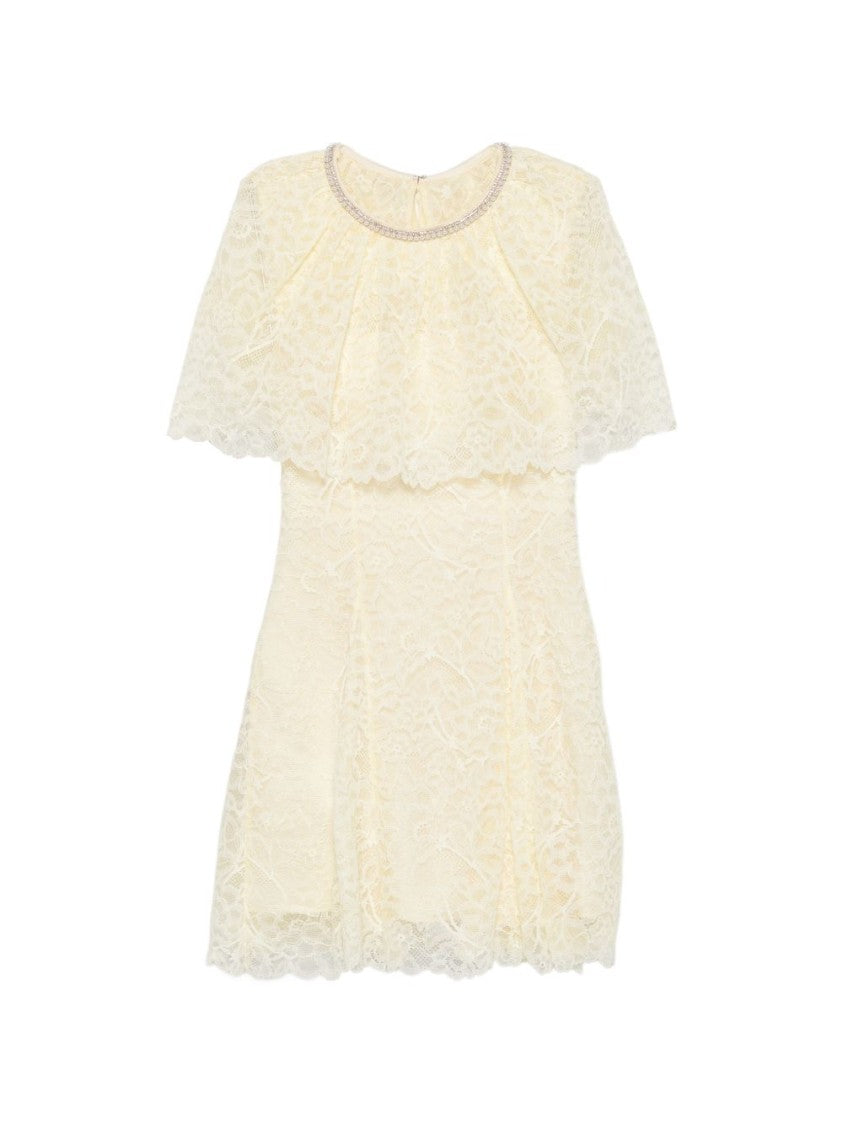 Self-Portrait Delicate Lace Scalloped Mini Dress