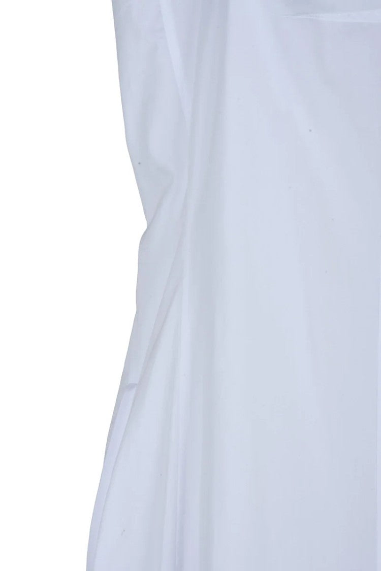 Sportmax Sleeveless Flared White Cotton Midi Dress