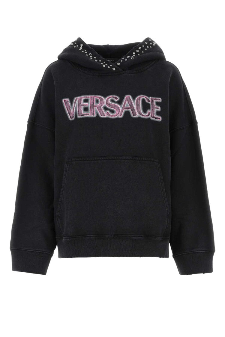 Versace Black Cotton Oversize Sweatshirt