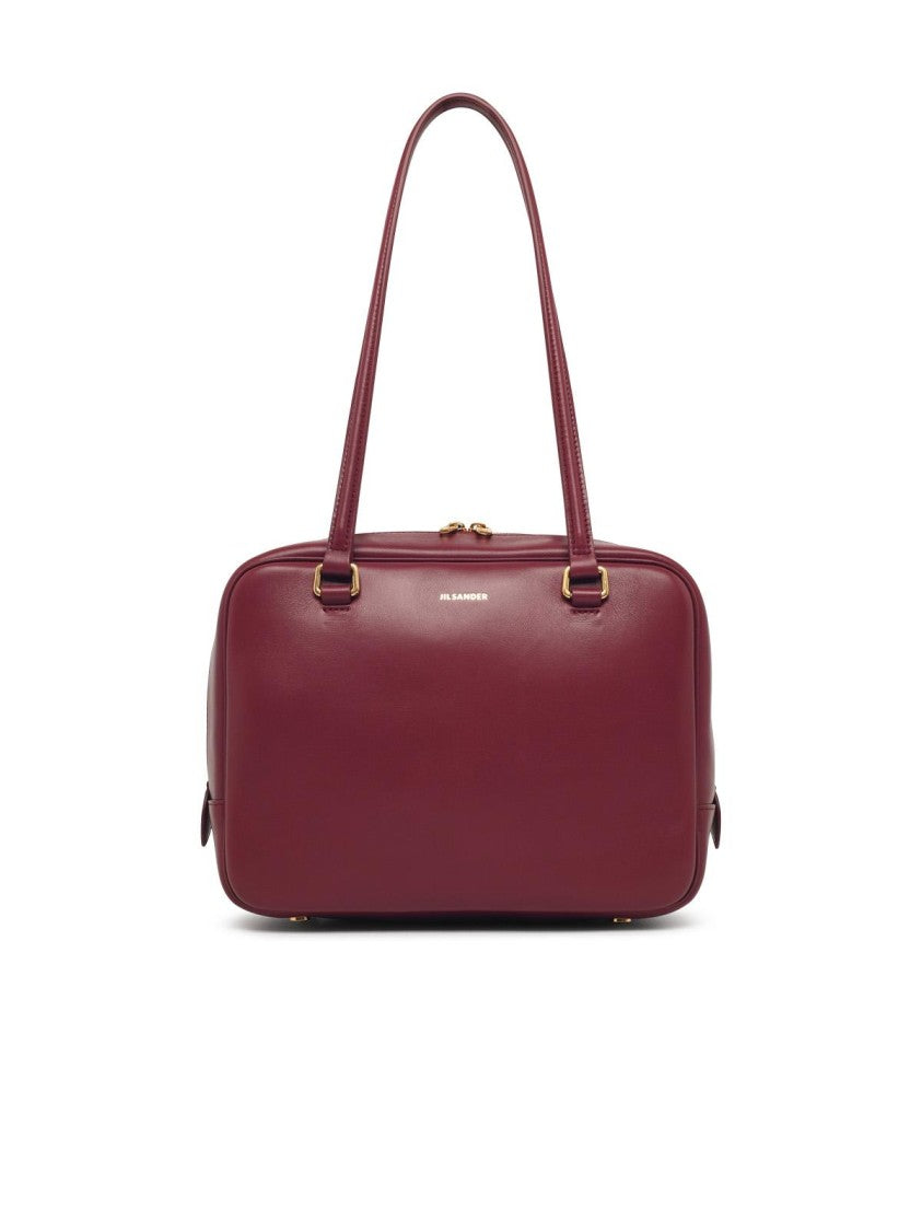 Jil Sander Medium 'Vision' Burgundy Leather Bag