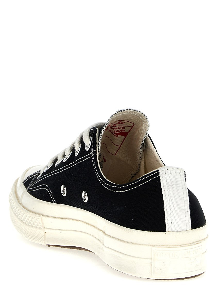 Comme Des Garçons Canvas Sneakers With Contrast Heart Print