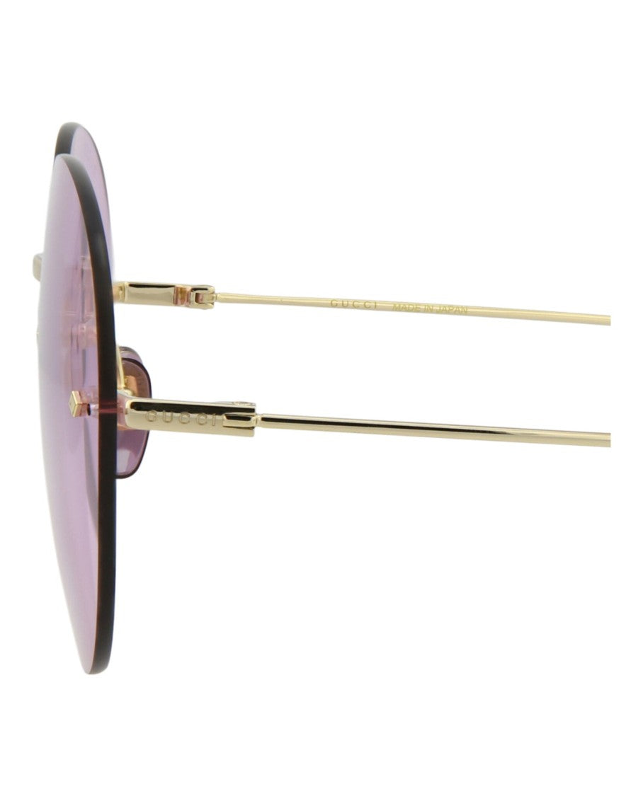 Gucci Round-Frame Gold-Tone Metal Sunglasses With Removable Danglers
