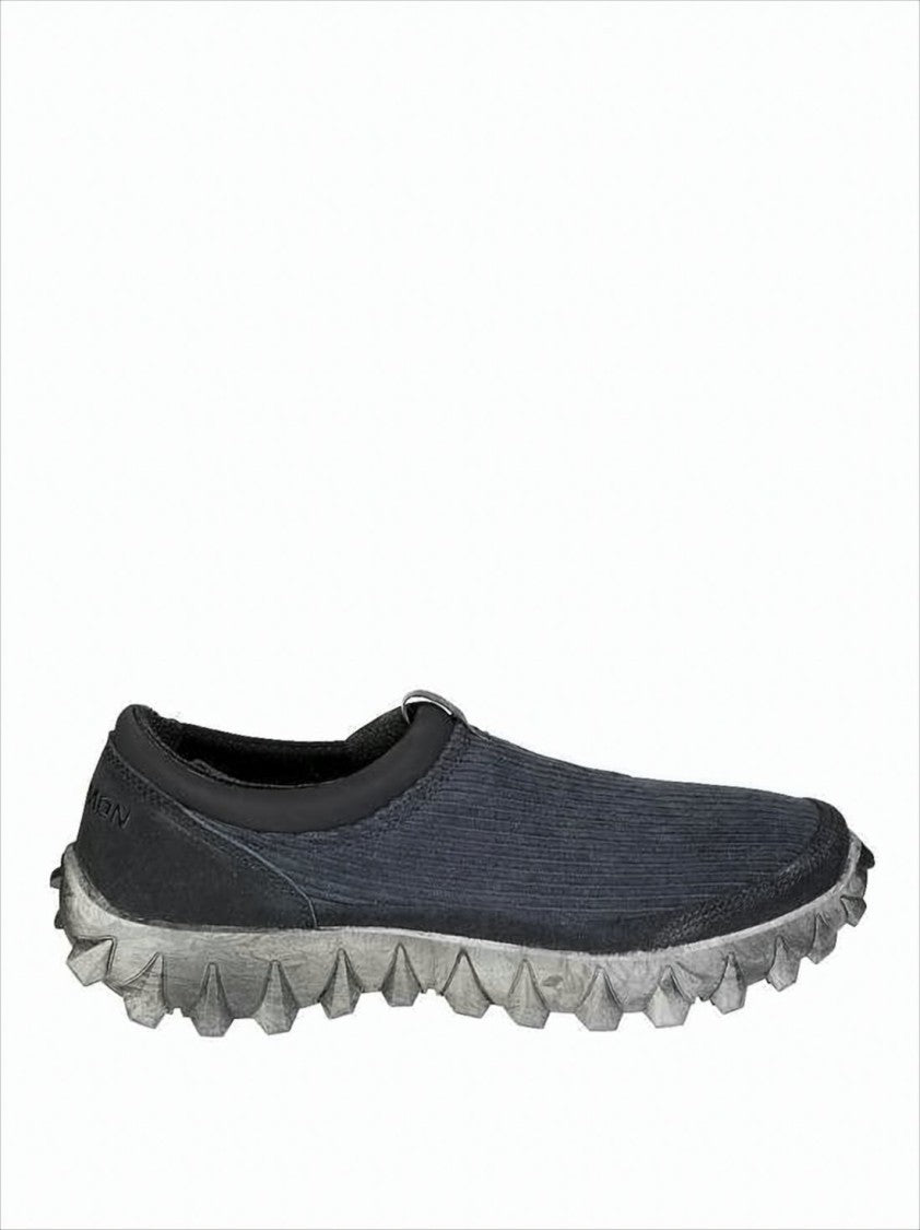 Salomon Textured Fabric And Suede Slip-On Flats