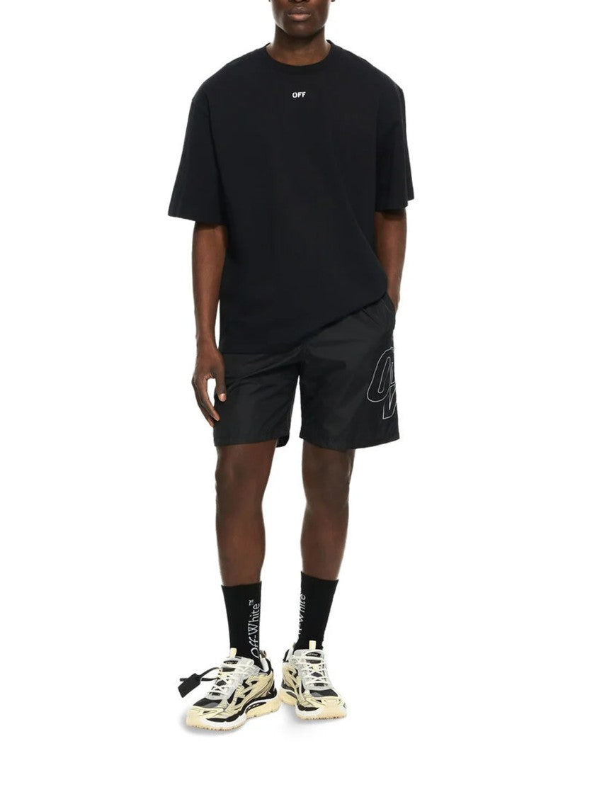 Off-White Black Abstract Paint Arrow Cotton T-Shirt