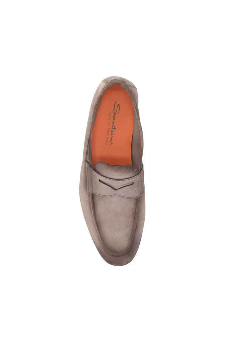 Santoni Carlo Patina Suede Driver Loafers