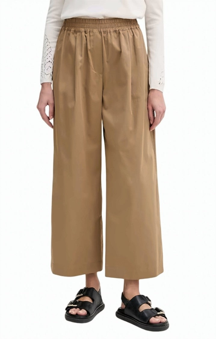 Weekend Pure Cotton Satin Elastic Waist Trousers