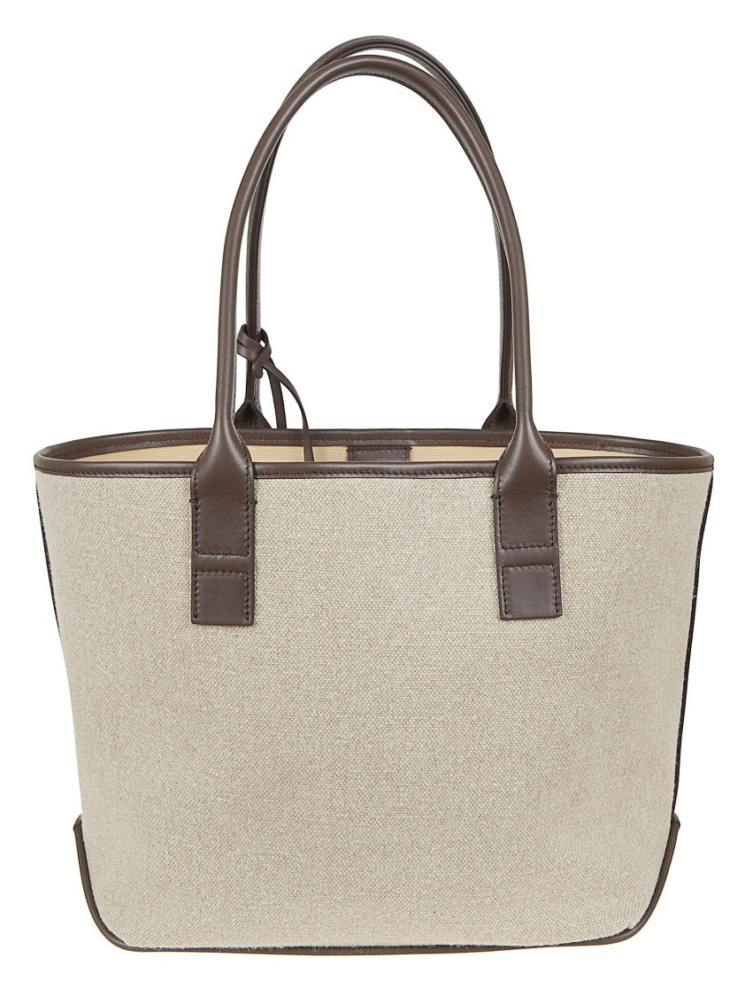 Hogan Canvas And Leather Tote Bag With Embossed Logo