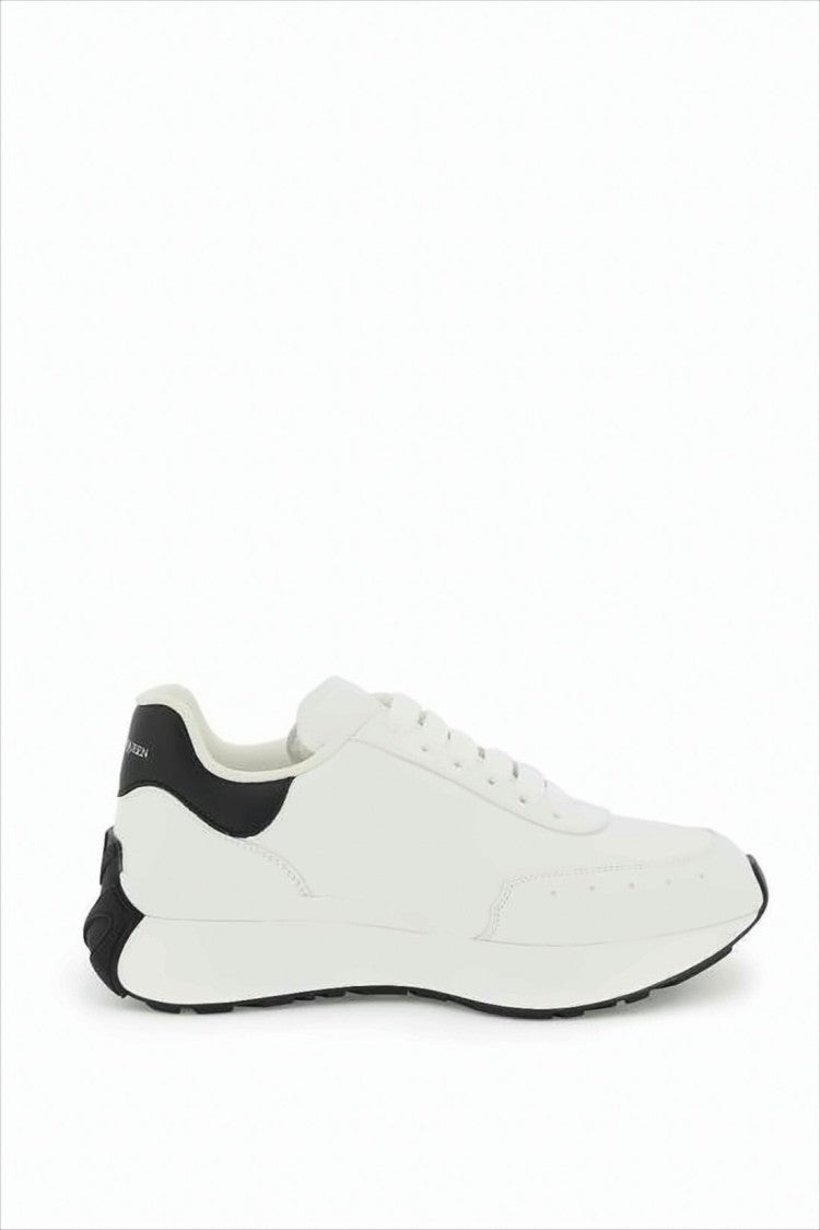 Alexander Mcqueen Low-Profile White Leather Sneakers With Sculpted Sole