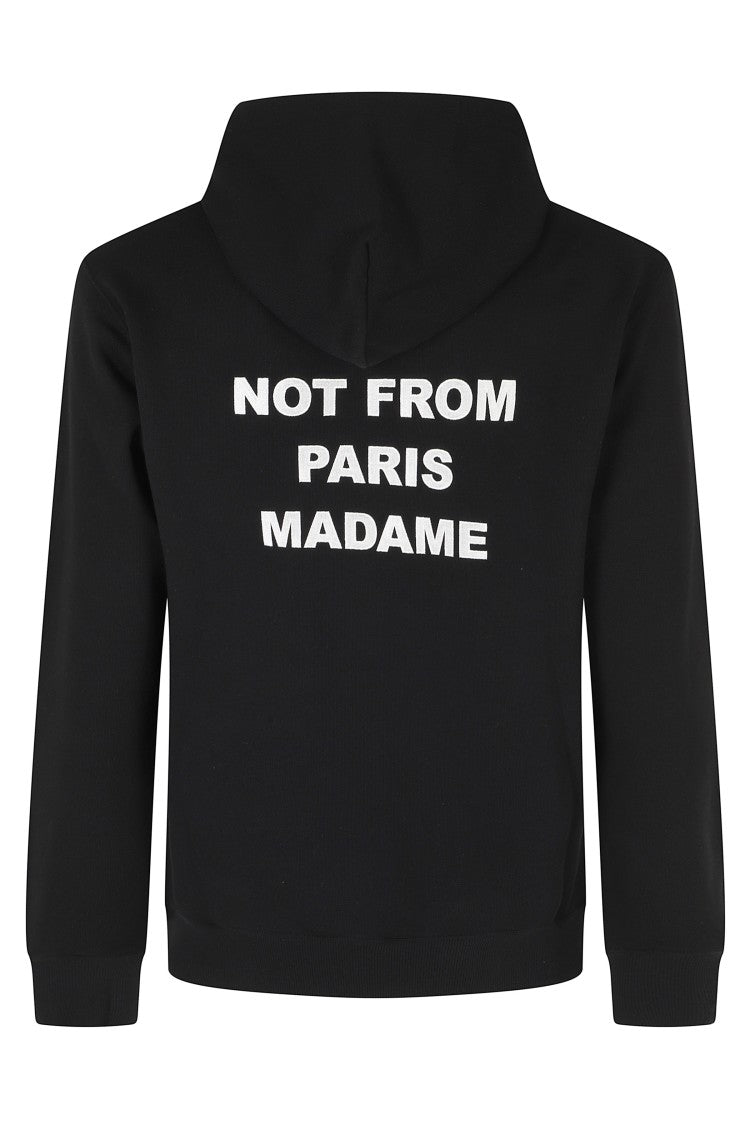 Drôle De Monsieur Black Bold Slogan Graphic Cotton Hoodie