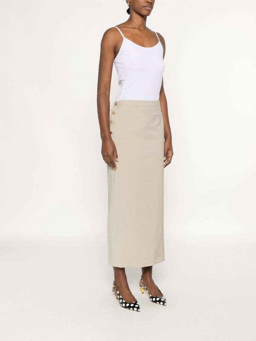 Moschino Midi Skirt With Side Button Fastening