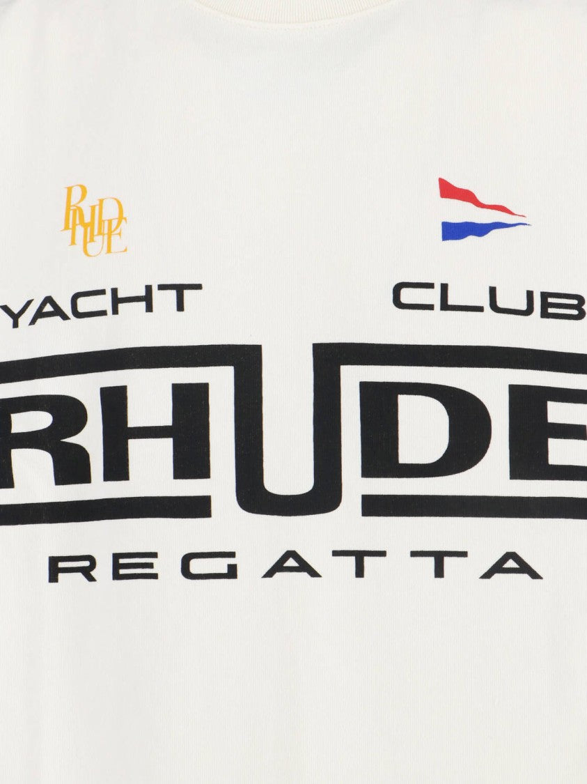 Rhude Minimalist White T-Shirt With Crew Neckline
