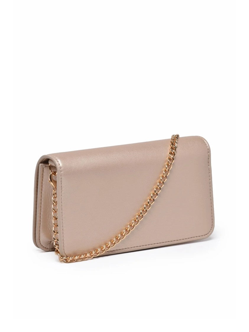 Love Moschino Beige Polyurethane Chain Crossbody Bag