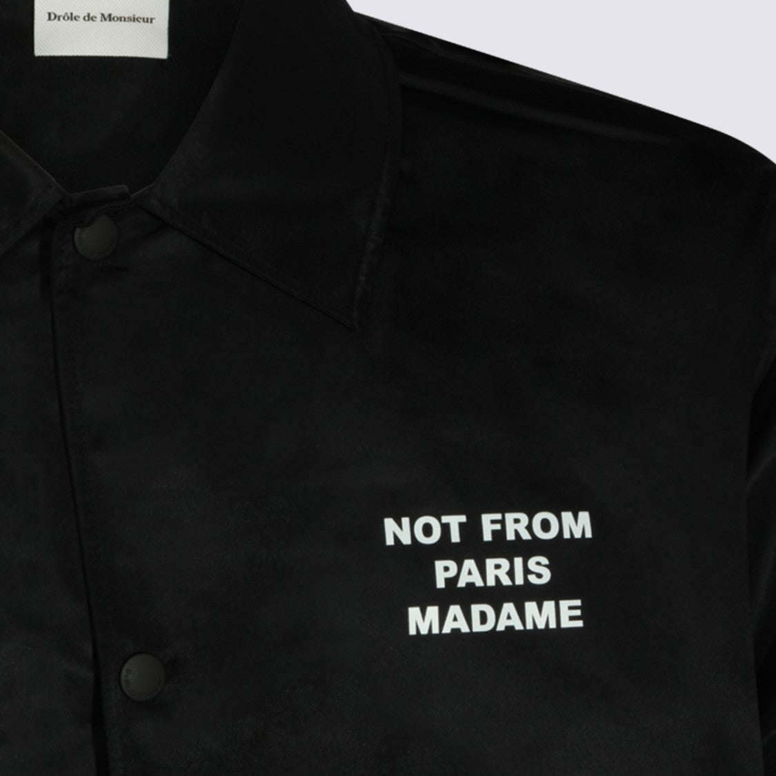 Drôle De Monsieur Minimalistic Black Jacket With Signature Text